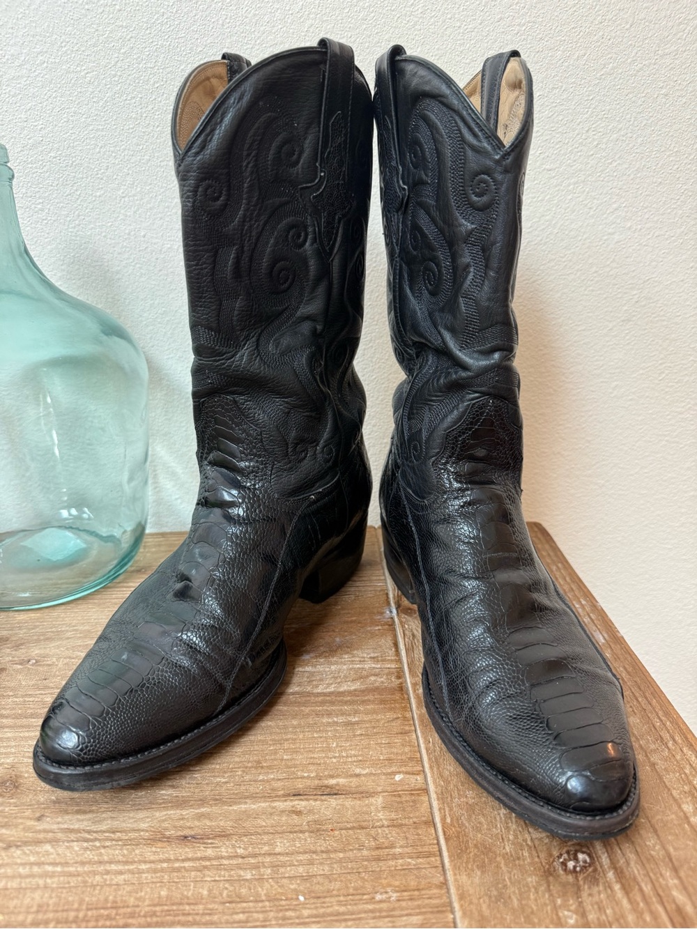 Men’s 9.5 EE Ostrich Leg Boots